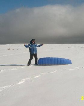 Paul after a succesful snowkiting session