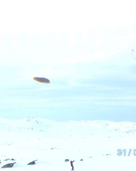 Mike and Richard's kites above Thredbo