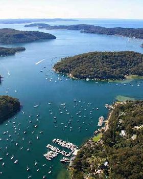 Pittwater-Scotland-Isld aerial of course view
