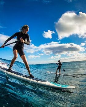 Girl on wave
