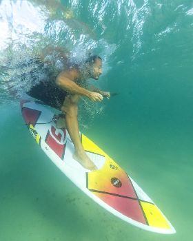 Pro rider Dimitri Georges, coming from France to show us how to ride the F-ONE Madeiro Pro 7'2''