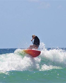 Brea Wright flogging the Hokua.