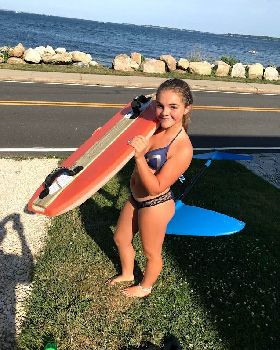 Macy with Shortest Foil Board in the World