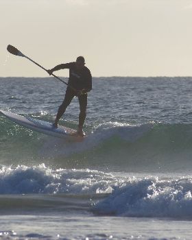 Learning to foil sup and just going for it. Fun factor and wipeouts "priceless"