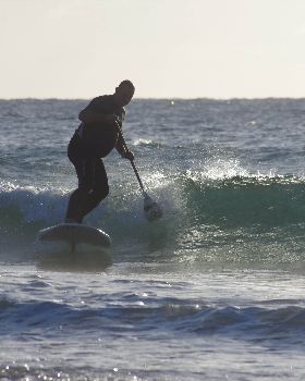 Learning to foil sup and just going for it. Fun factor and wipeouts "priceless"
