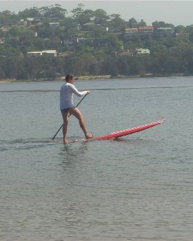 stand up paddle practice day at narrabeen lagoon