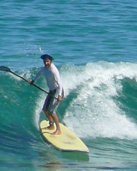 Mike having a go on Yvette's 12-footer