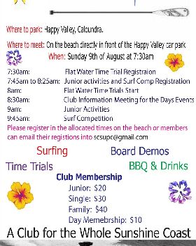 Sunshine Coast Stand Up Paddle Club Flyer