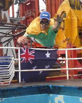 was stuck offshore  due to a cyclone.. no SUP onboard, so thought i'd go flying and enjoy a beer