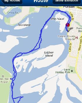 A downwinder in Pittwater and training on Wallis Lake