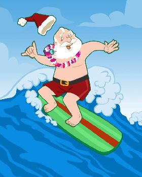 Surfing Santa by Nyrak