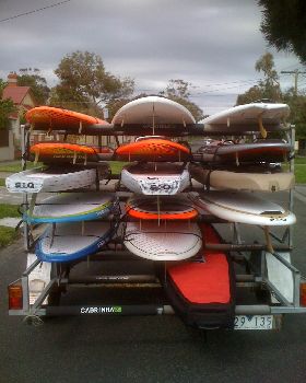The trailor is packed and ready for action!
