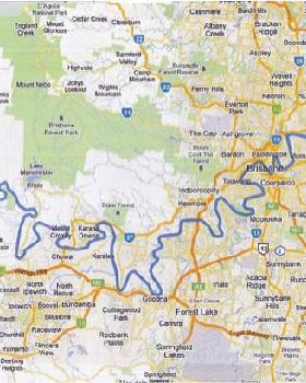 Map of Brisbane River