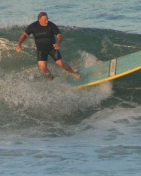 "Popping up" at 138 kg was a struggle... but I could still surf