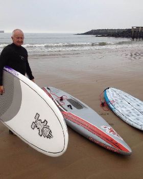 James Lyons with me trying out Starboards