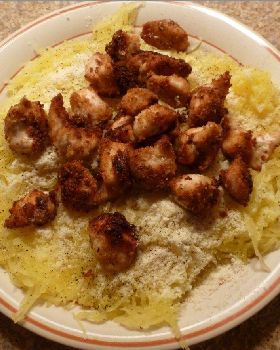 Pan Saute's Chicken rolled in Coconut Flour