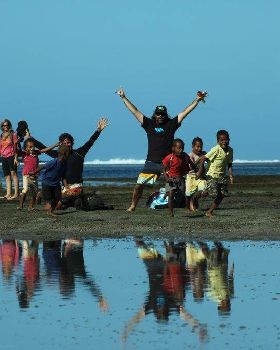 fiji dog n mark with kids