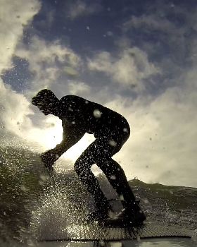 riding my new Hobie 8'4 CM RAW Sup