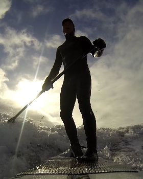 riding my new Hobie 8'4 CM RAW Sup