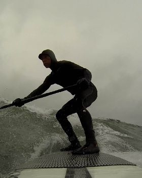 riding my new Hobie 8'4 CM RAW Sup