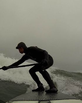 riding my new Hobie 8'4 CM RAW Sup