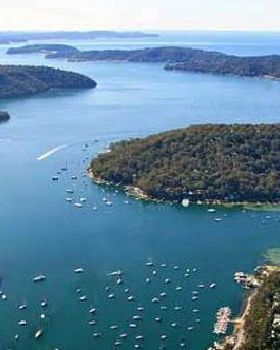 Pittwater-Scotland-Isld aerial of course