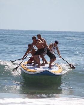 The Fanatic XL FLY inflatable with Chris Parker, Steve Walker, Jake Jensen and Paul Jackson