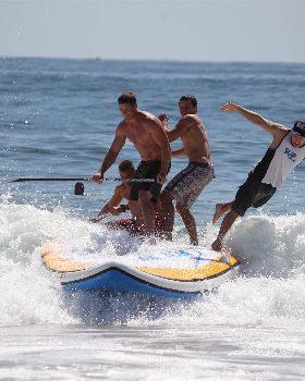 The Fanatic XL FLY inflatable with Chris Parker, Steve Walker, Jake Jensen and Paul Jackson