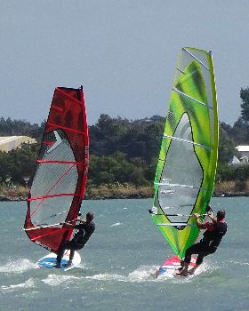 planing windsurfing on the Red Paddle Co and Fanatic inflatable windSUPs