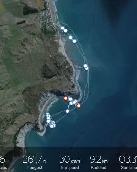 GPS image from the surf action above