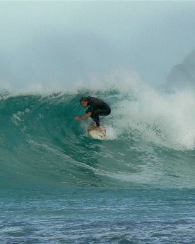 An early morning midweek surf