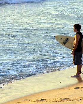 Sunset surfing  