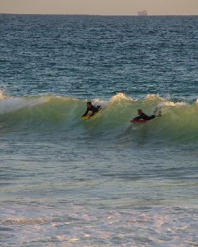 Winter evening surf