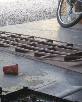 frame on top, deck underneath.