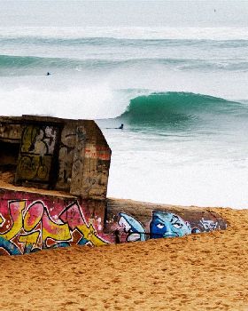 Winter surfing in france
