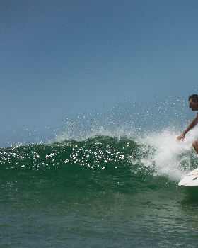 Glovie loving his local break