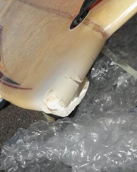 cracked surfboard
