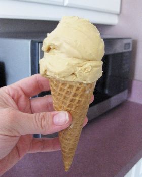 salty caramel ice cream cone