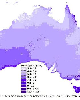 Australia wind energy map