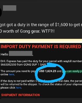 Gong import tax