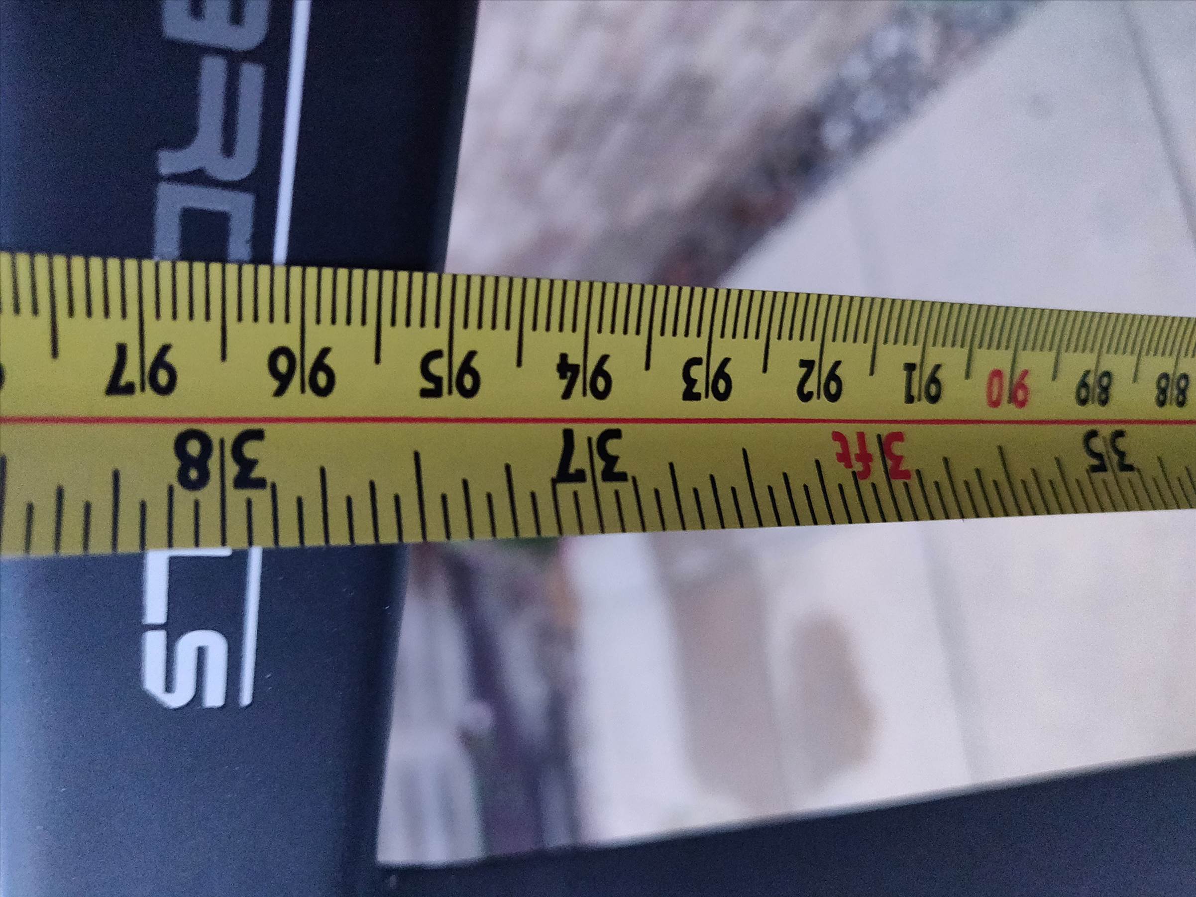 board to front wing 96.5cm, back of board to fuselage 95cm