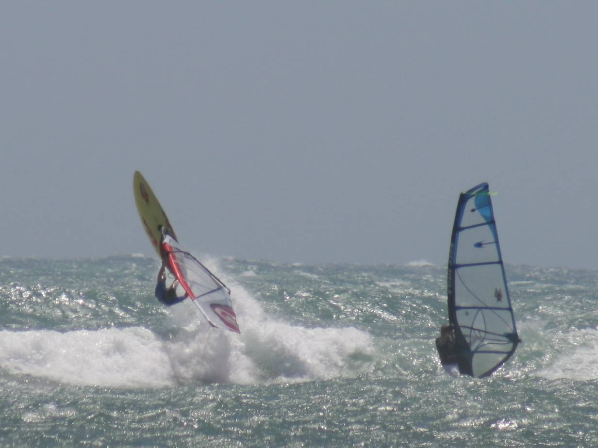 Bailing out of a back loop @ the Gero Windsurfing Festival