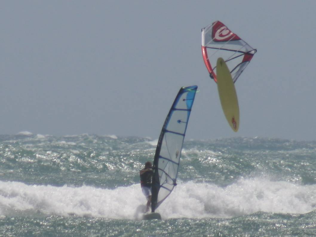 Bailing out of a back loop @ the Gero Windsurfing Festival
