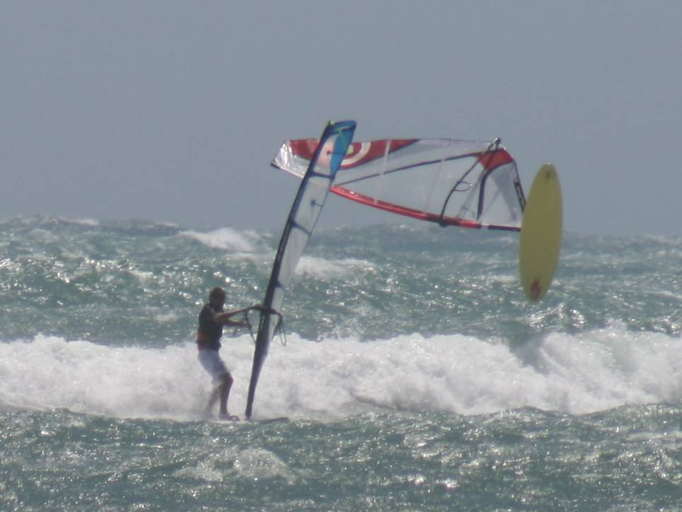 Bailing out of a jump @ the Gero Windsurfing Festival