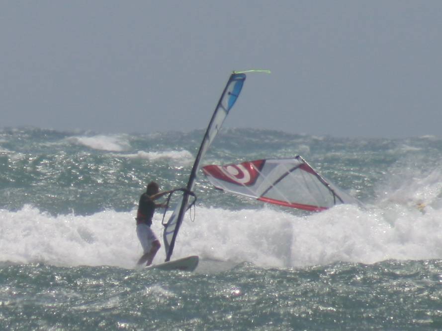 Bailing out of a jump @ the Gero Windsurfing Festival