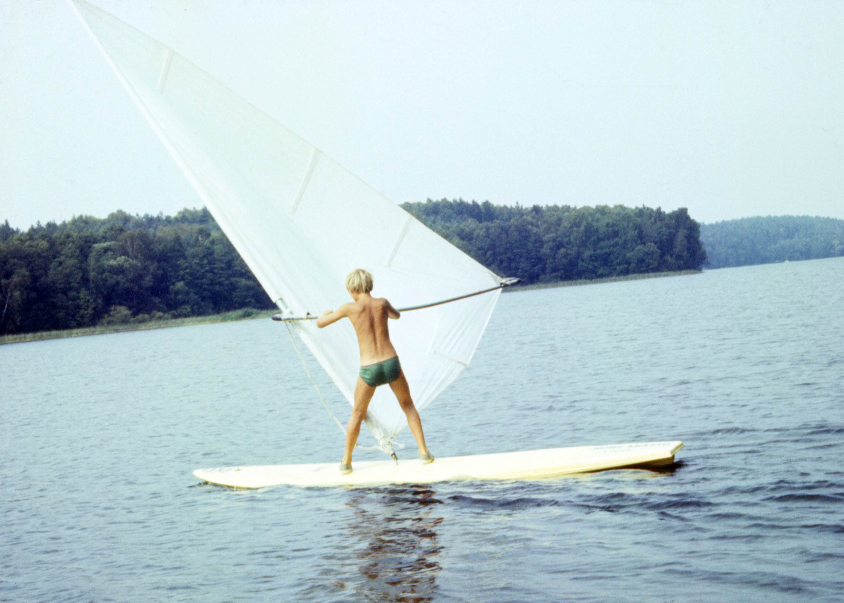 Marek Windsurfing Mazury Poland in year 1980
