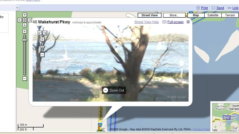 Windsurfing at Narrabeen Lake in Google Street Vie