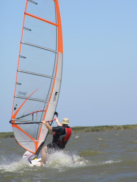Chris sailing at Boggy Lake on Saturday the 10th of Febuary 2007