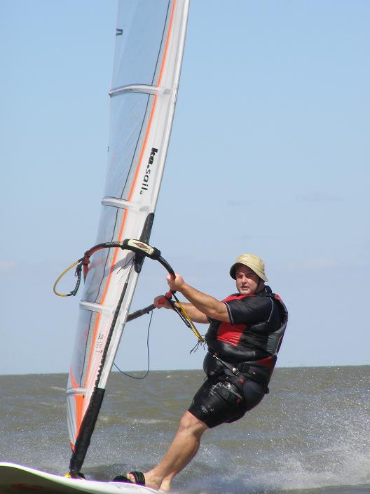 Chris sailing at Boggy Lake on Saturday the 10th of Febuary 2007