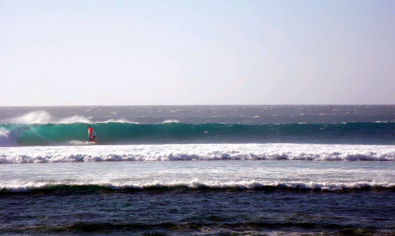 One of the smaller waves of the day....